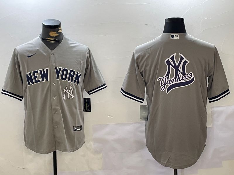 Men New York Yankees Blank Grey Game 2024 Nike MLB Jersey style 102731->new york yankees->MLB Jersey